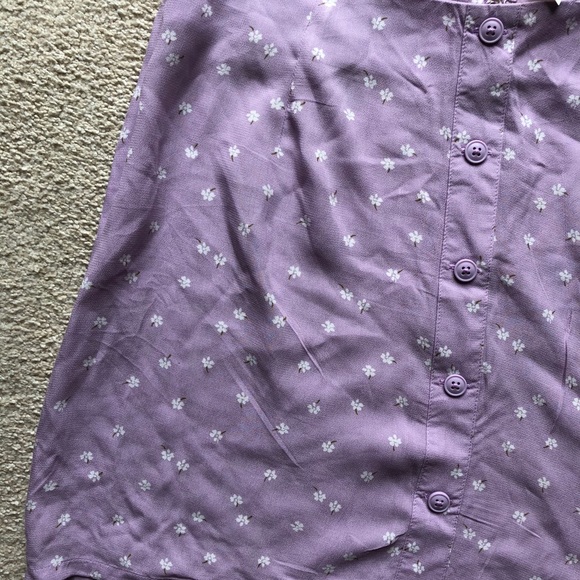 Aeropostale Lavender Purple Button Floral Skirt Button Down A Line Sz XS - Picture 3 of 7